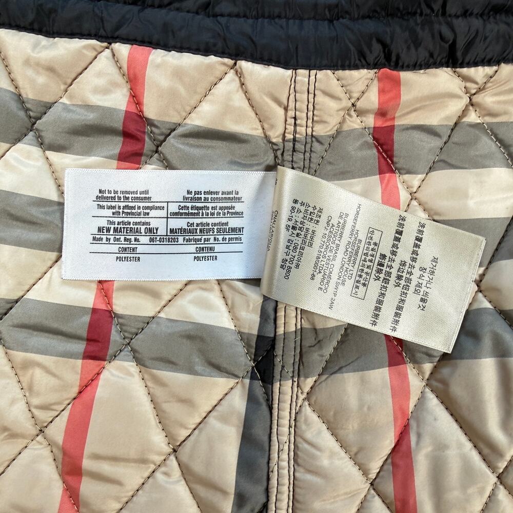 Burberry Brit Quilted Jacket Women XL Black Nova Check Lined Lightweight Coat - Picture 13 of 16